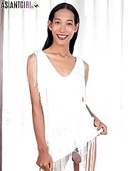 In this solo set, ladyboy Lee strips from her dress, plays with her big tits and strokes her big cock just for you